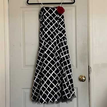 pinup style black and white dress