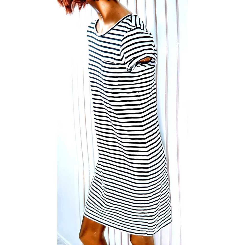 Womens Gap T-shirt Dress Black White Stripes Patc… - image 5