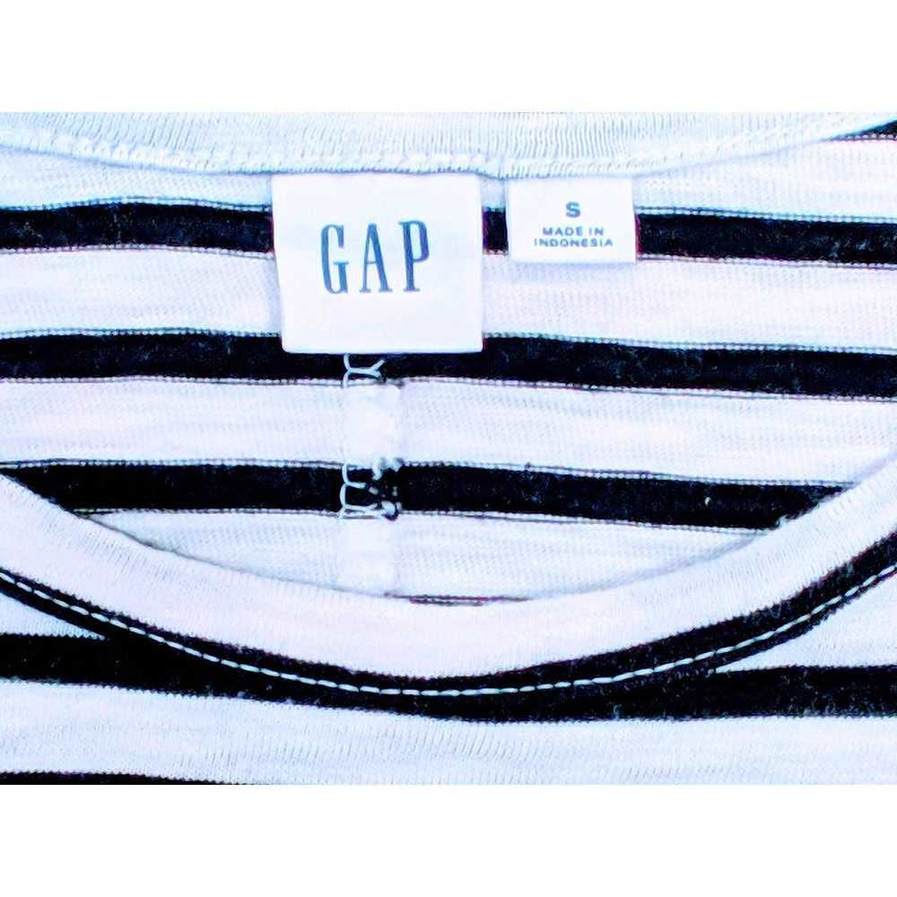 Womens Gap T-shirt Dress Black White Stripes Patc… - image 8