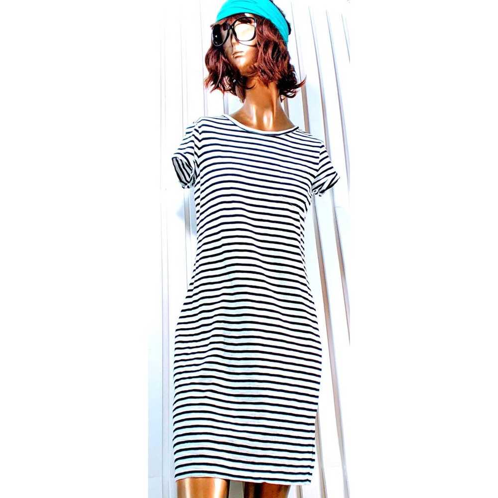 Womens Gap T-shirt Dress Black White Stripes Patc… - image 9