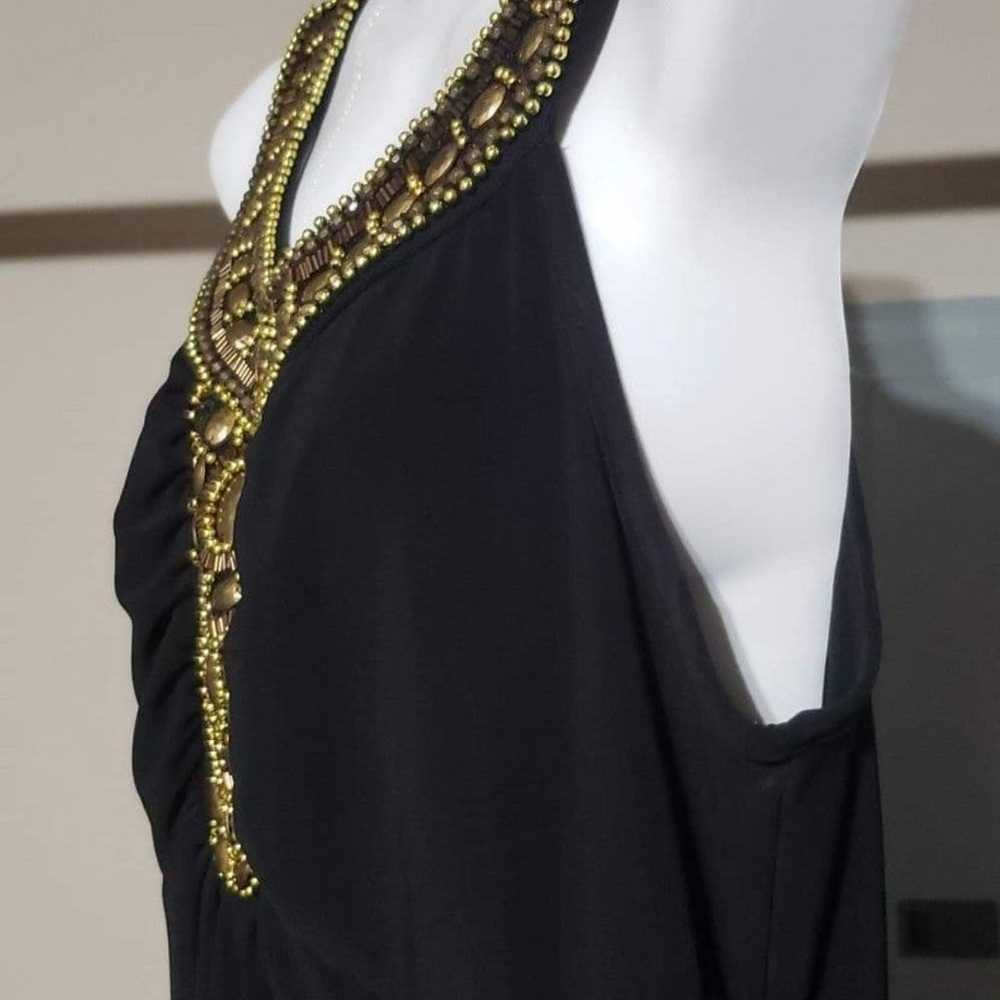 Vintage Another Thyme gold beaded dress sz 6 - image 5