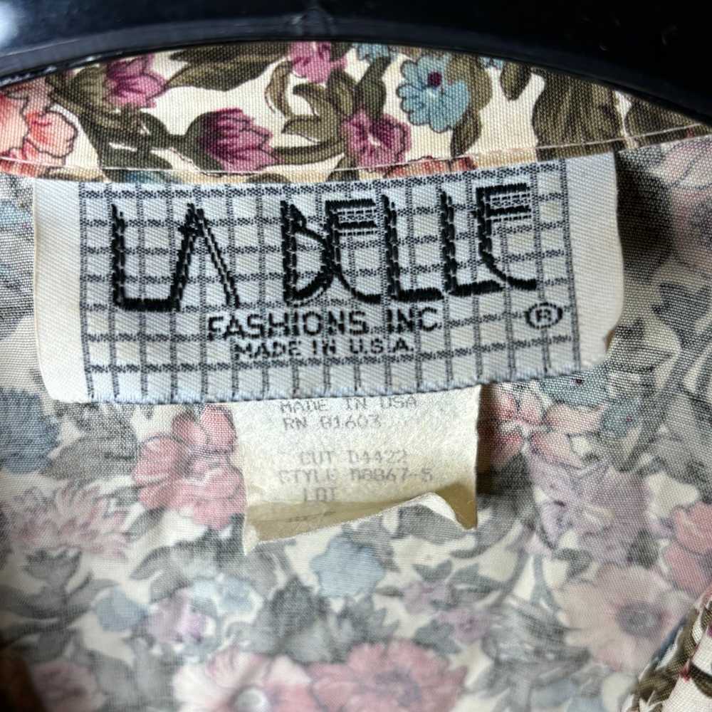 Vintage La Belle Fashions Inc. 100% Rayon Floral … - image 3