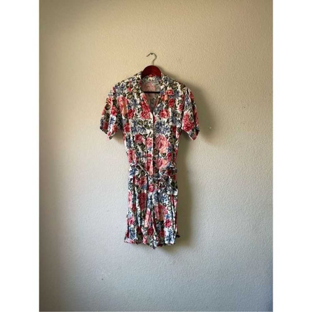 Vintage romper 80s/90s boho girly floral print si… - image 1