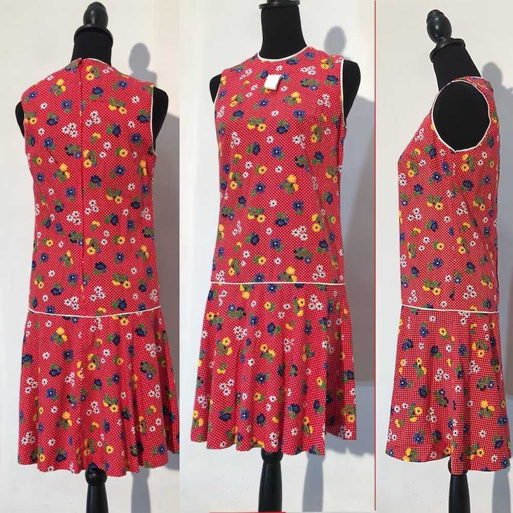 Vintage 60s Flower Power Mini Dress - image 1