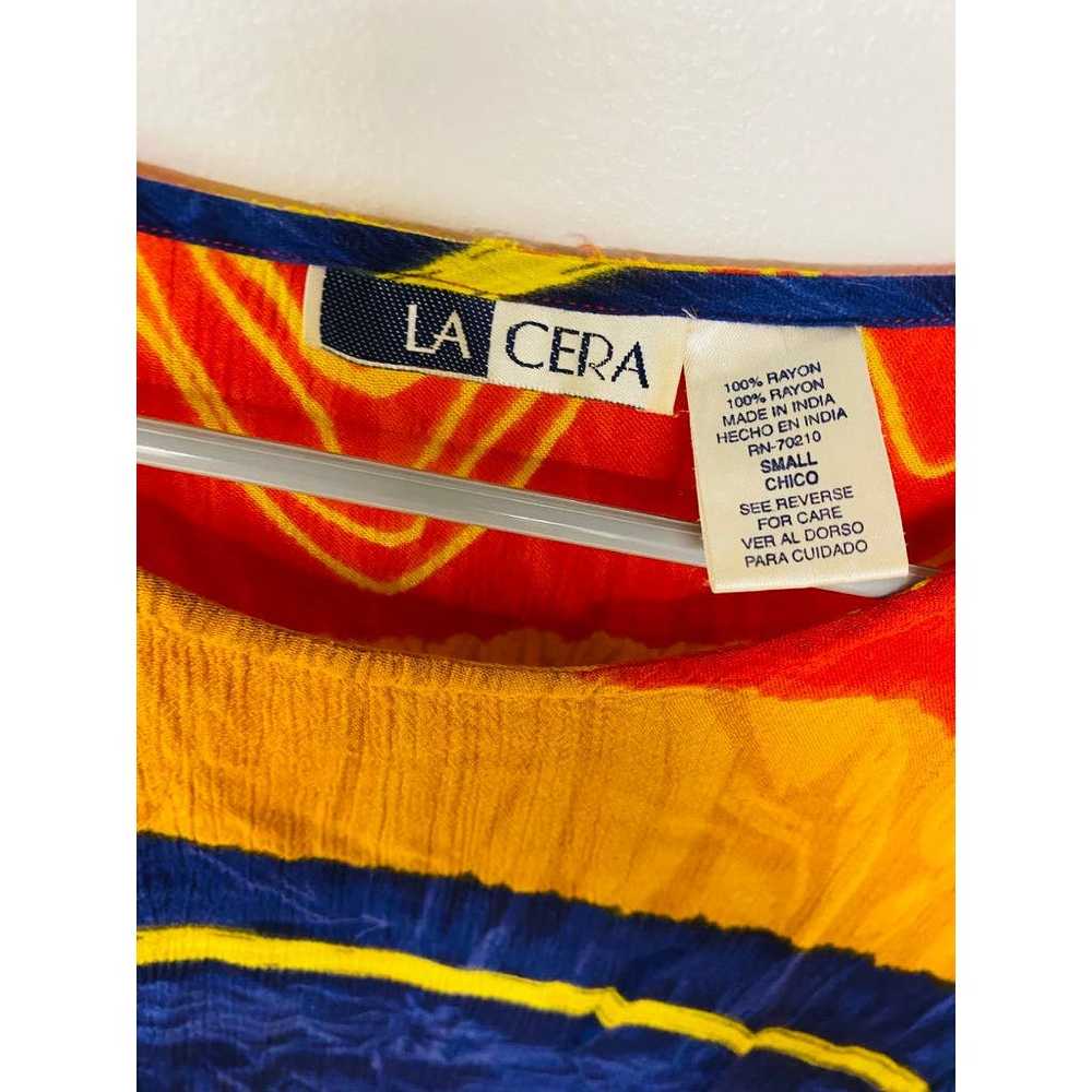 Vintage 90s La Cera Colorful Pattern Dress - image 3