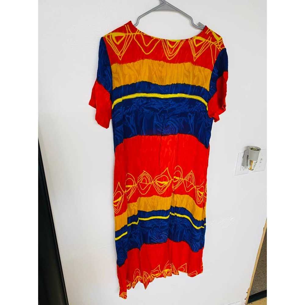 Vintage 90s La Cera Colorful Pattern Dress - image 6