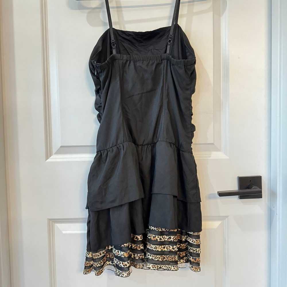 Y2K Black grunge Mini dress With Beadwork - image 5