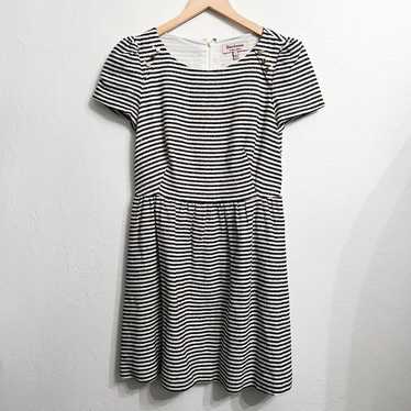 JUICY COUTURE Striped Puff Sleeve Dress 6 Navy Whi