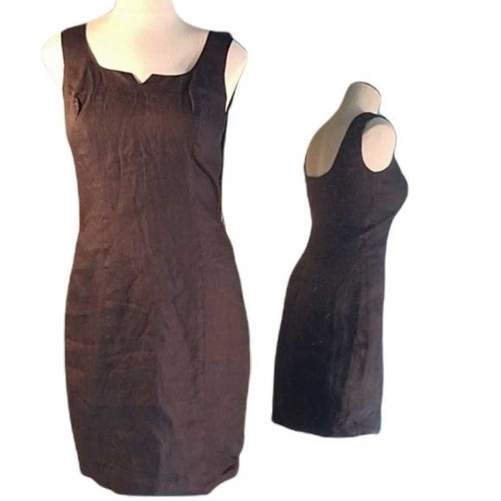 Black Linen Dress Nina K Sleeveless Vintage Women… - image 1