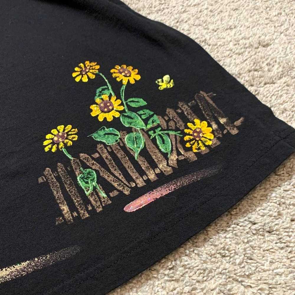 Vintage 90s Hand Painted Sunflower Copa Cabana Sh… - image 4