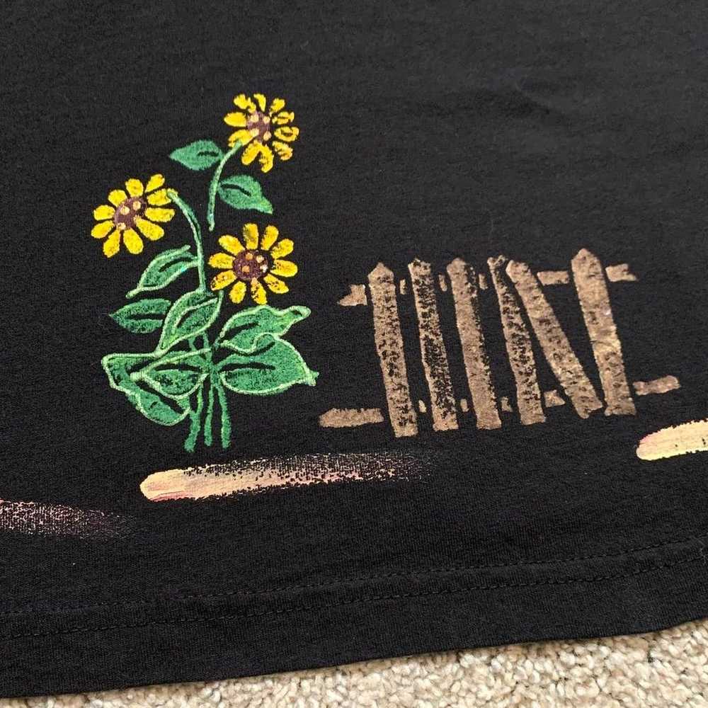 Vintage 90s Hand Painted Sunflower Copa Cabana Sh… - image 5