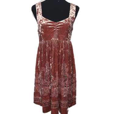 FREE PEOPLE Crushed Velvet Underground Mini Dress 