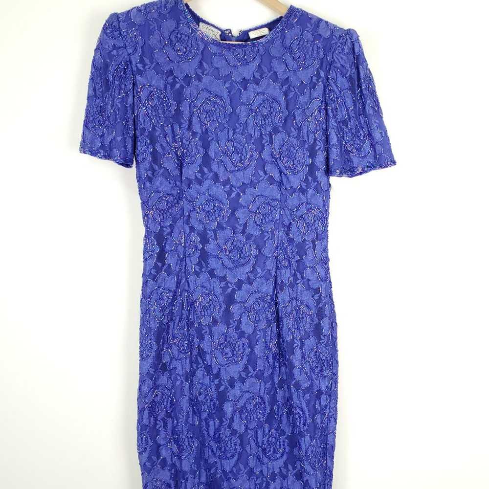 Vintage Stenay Beaded Dress Sz 4 padded - image 1