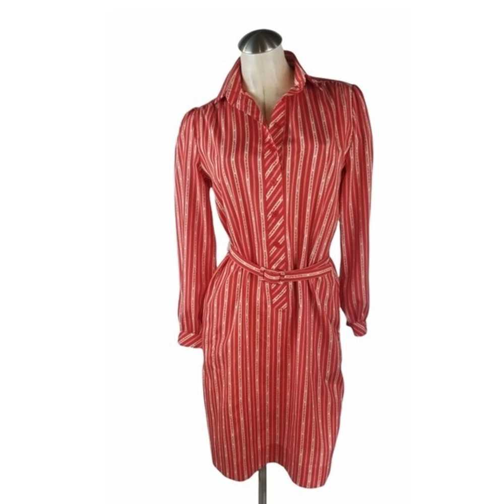 Vintage Schrader Size 6 Shirt Dress Red - image 1