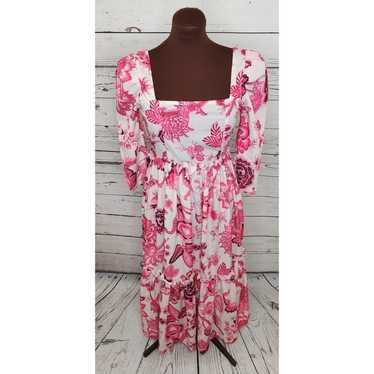 Sunday Up Pink White Floral Prairie Dress - image 1