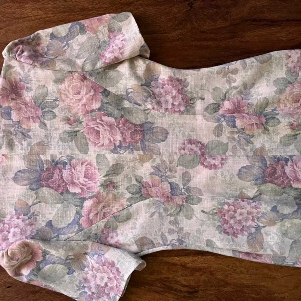 Scott McClintock Vintage 90s floral linen blend m… - image 9