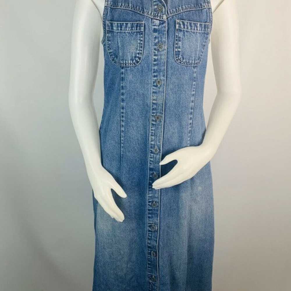 90s Denim Button Down Jumper Dress - image 1