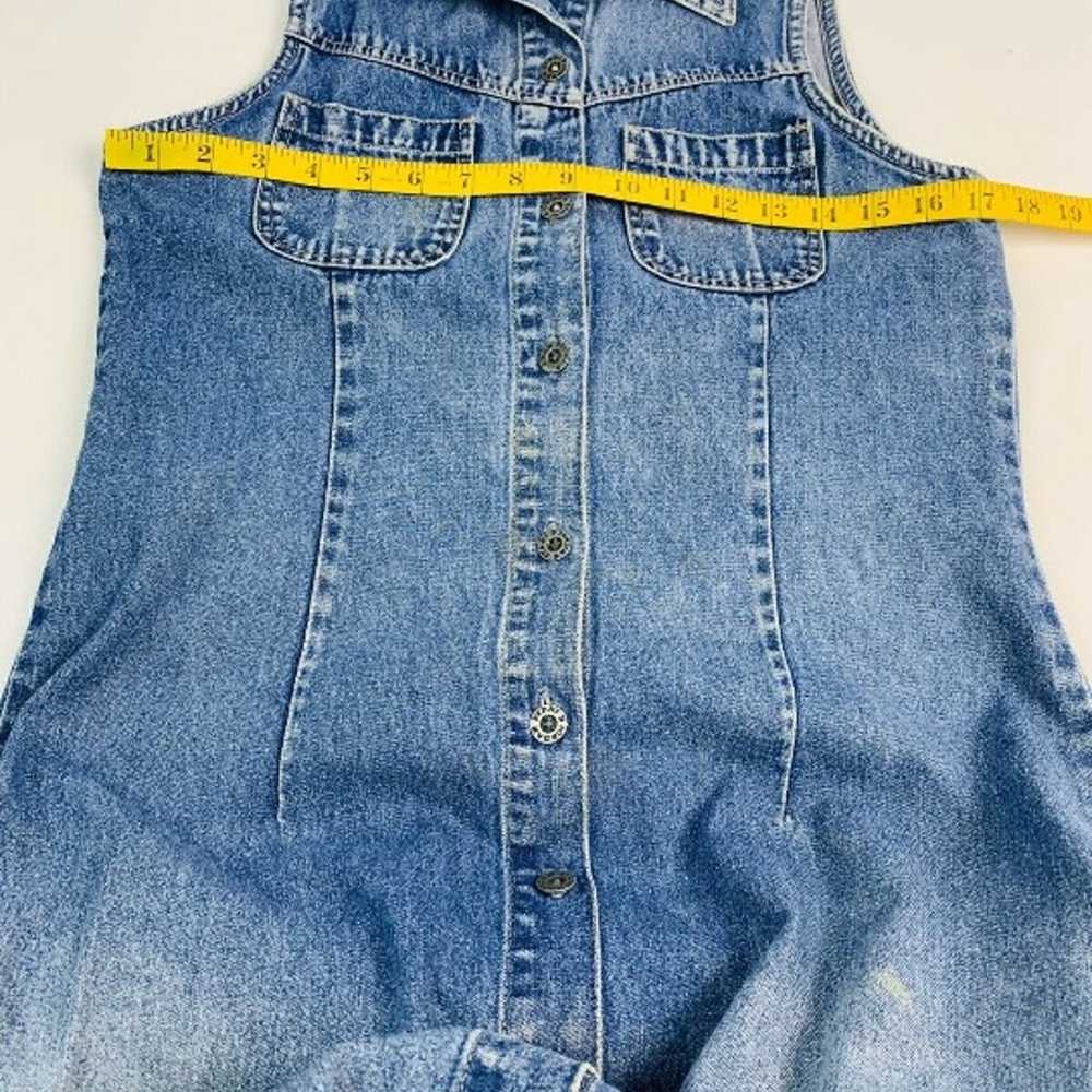 90s Denim Button Down Jumper Dress - image 6