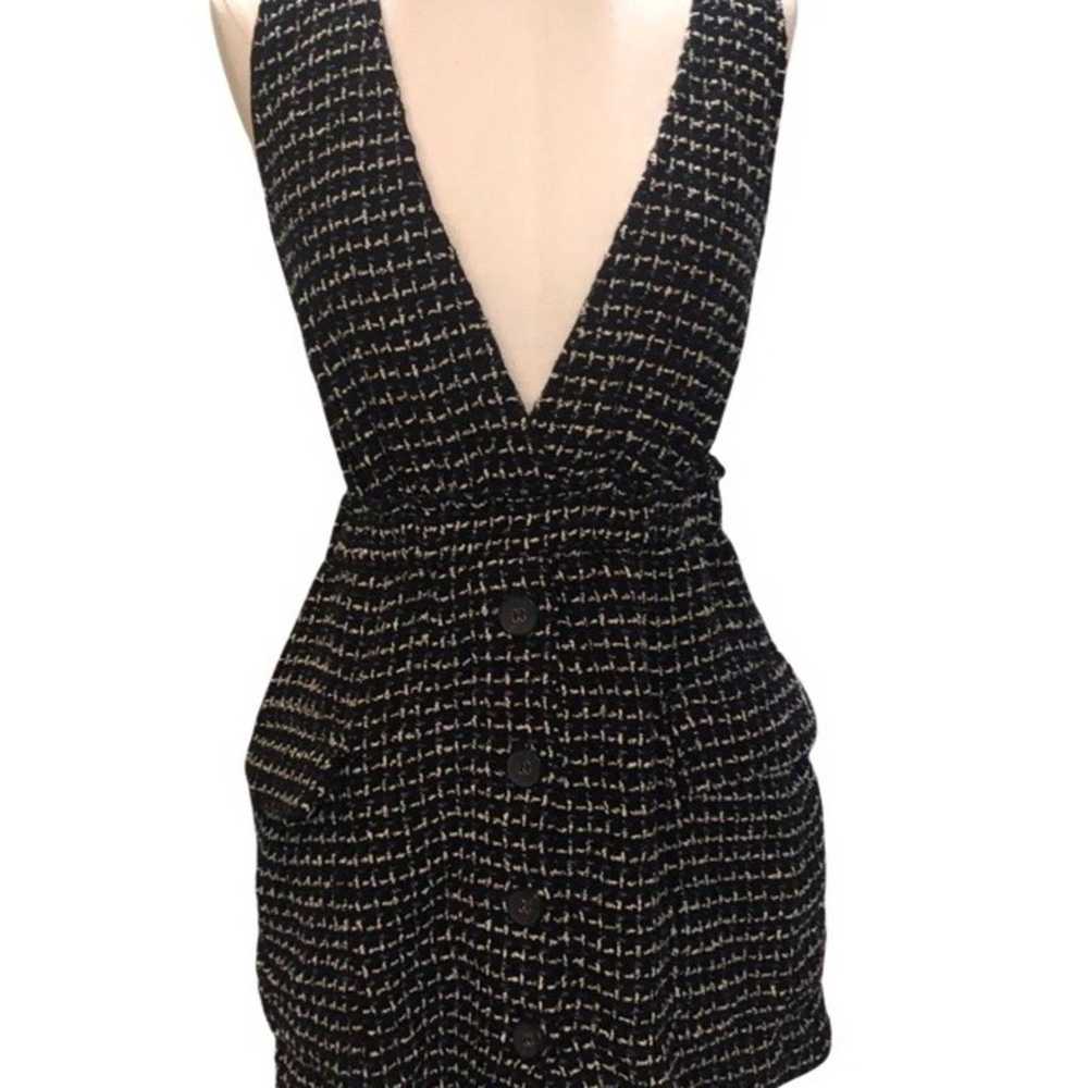 Zara Womans Tweed V Neck Pinafore Mini Dress Size… - image 2