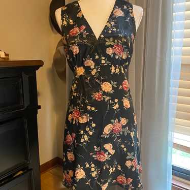 Vintage 90’s satin feel floral dress - image 1