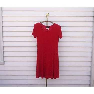 Vintage 90s Molly Malloy Red Stretch Heart Dress