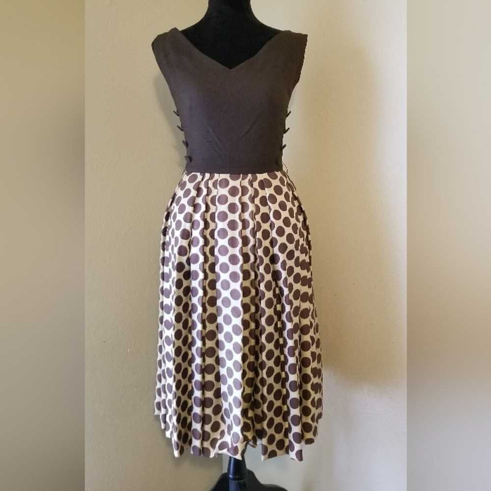 True Vintage Early 60's Fit and Flare Polka Dot D… - image 1