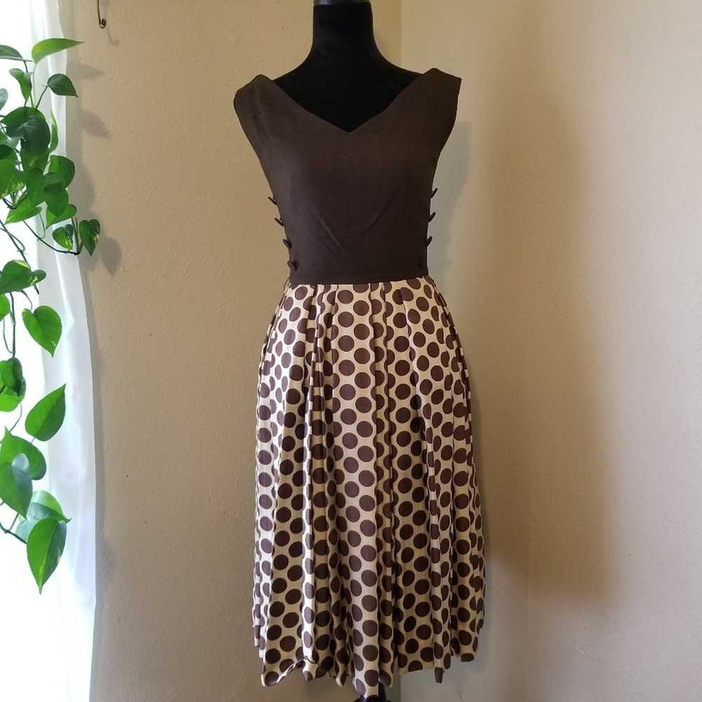 True Vintage Early 60's Fit and Flare Polka Dot D… - image 2