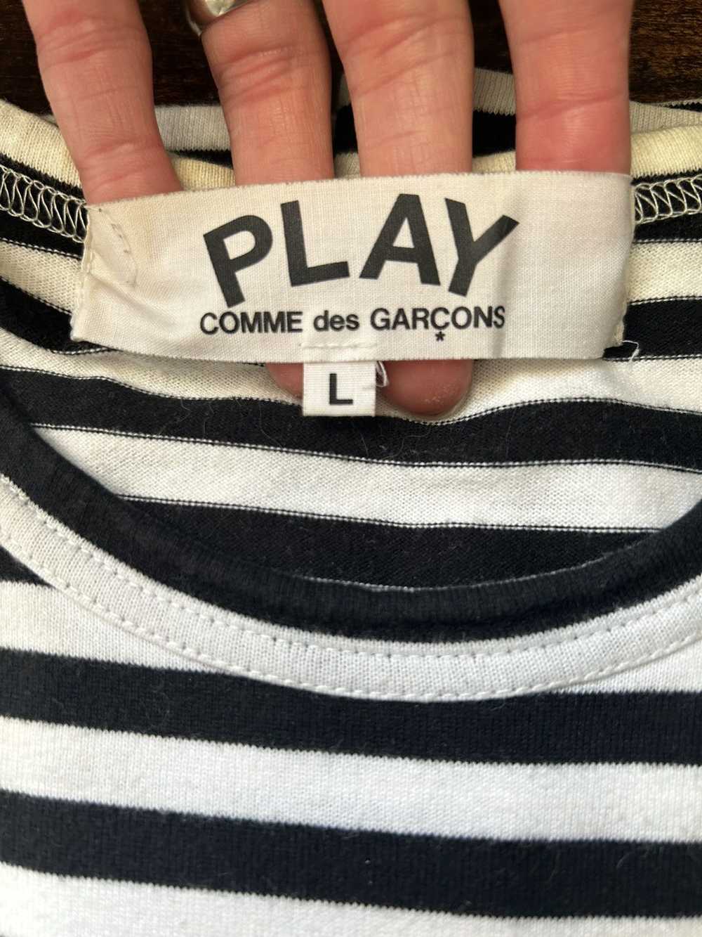 Comme Des Garcons Play CDG Play Black Striped Tee - image 3