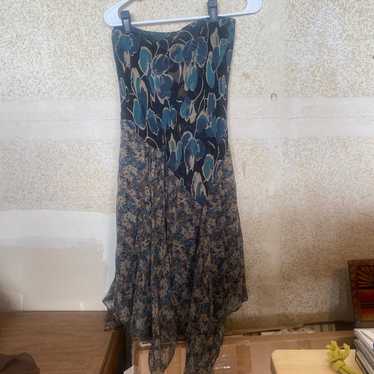 Vintage 90s vision maxi dress floral asymmetrical - image 1