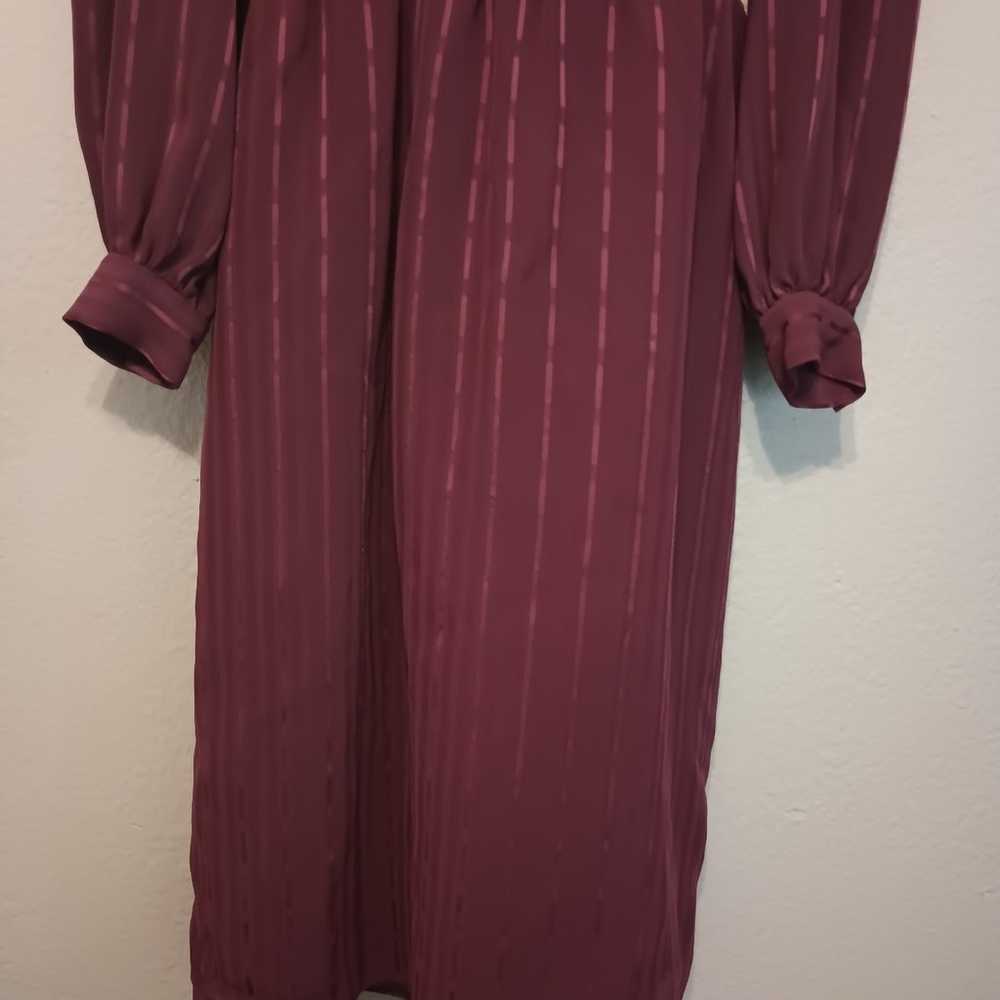 VINTAGE 70's DAVID MORRIS RED WINE DRESS SIZE 6 L… - image 12