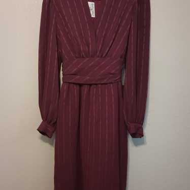 VINTAGE 70's DAVID MORRIS RED WINE DRESS SIZE 6 L… - image 1