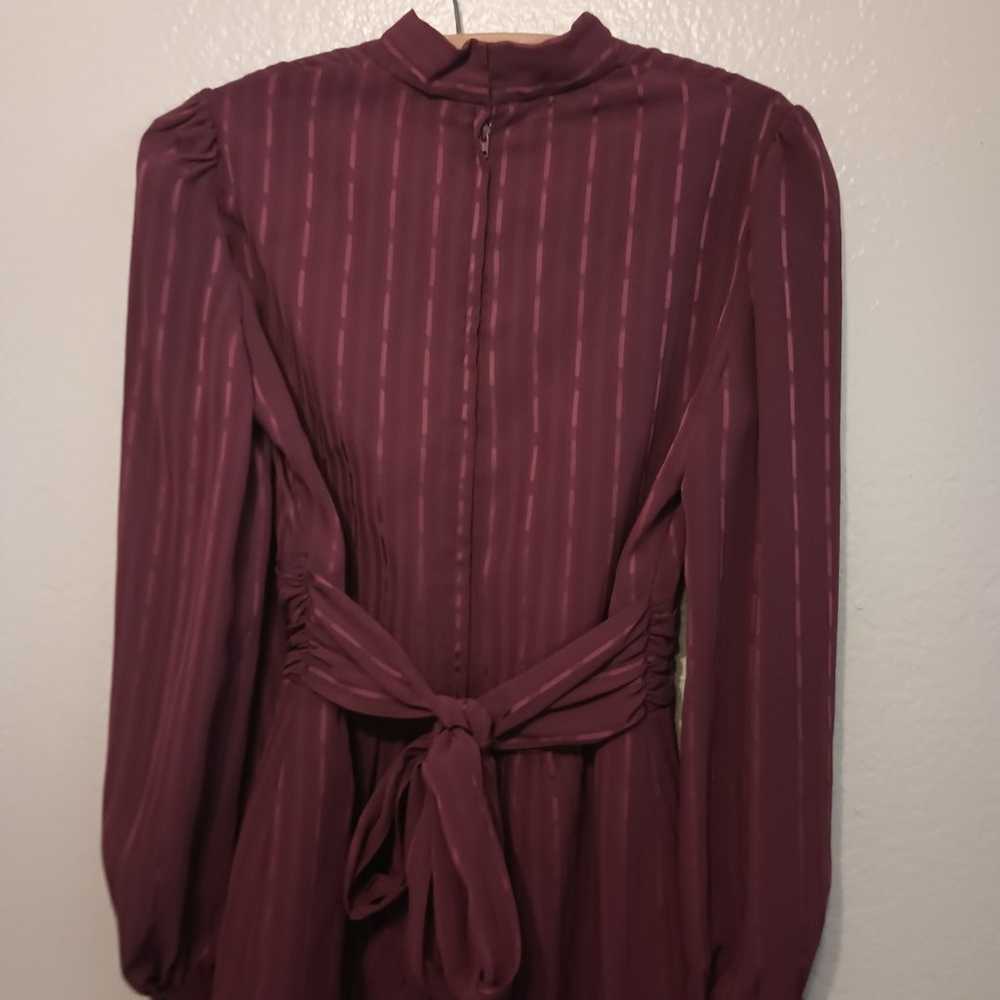 VINTAGE 70's DAVID MORRIS RED WINE DRESS SIZE 6 L… - image 4