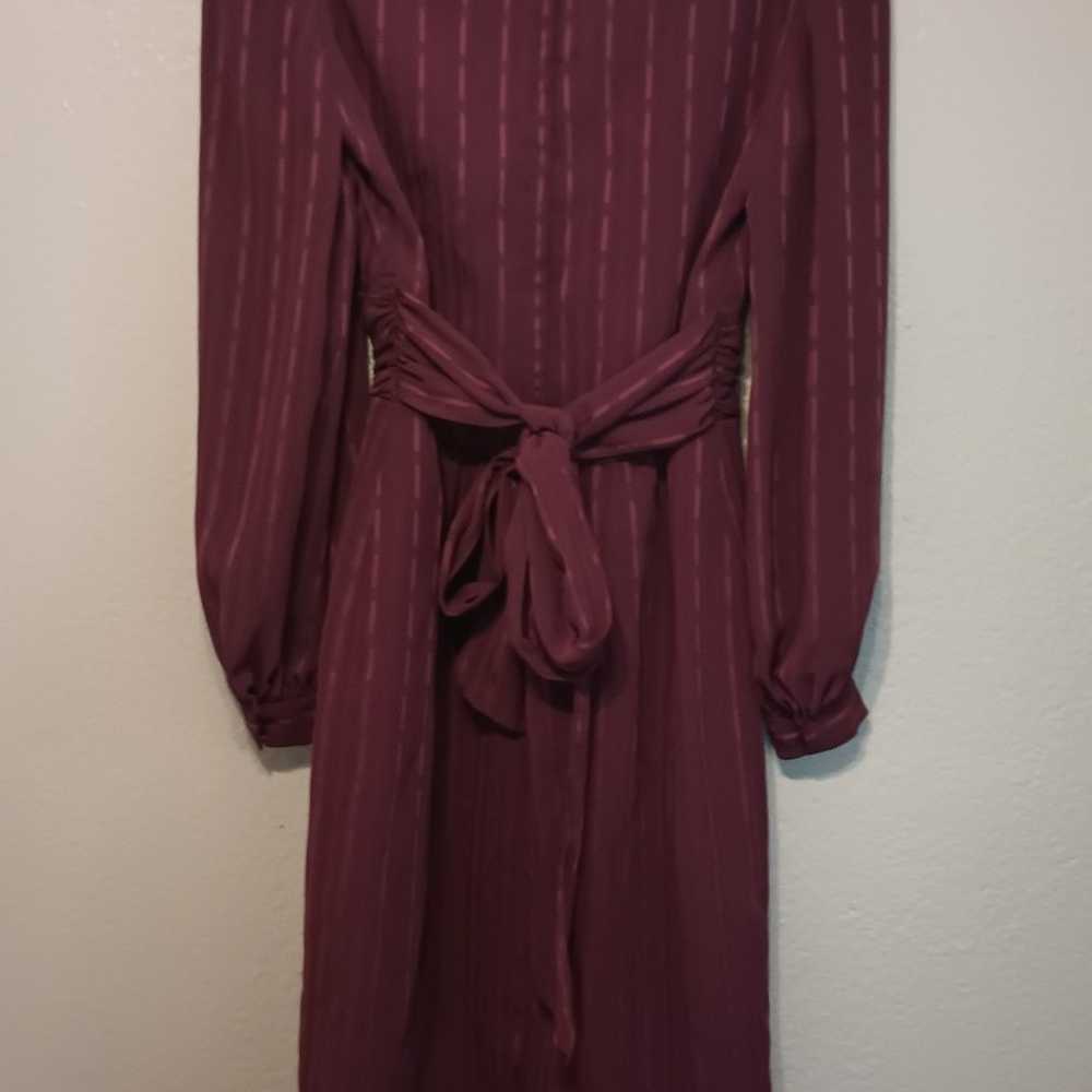 VINTAGE 70's DAVID MORRIS RED WINE DRESS SIZE 6 L… - image 5