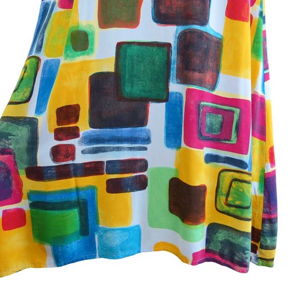 VINTAGE 90s Colorful Geometric Midi Slip Dress by… - image 3