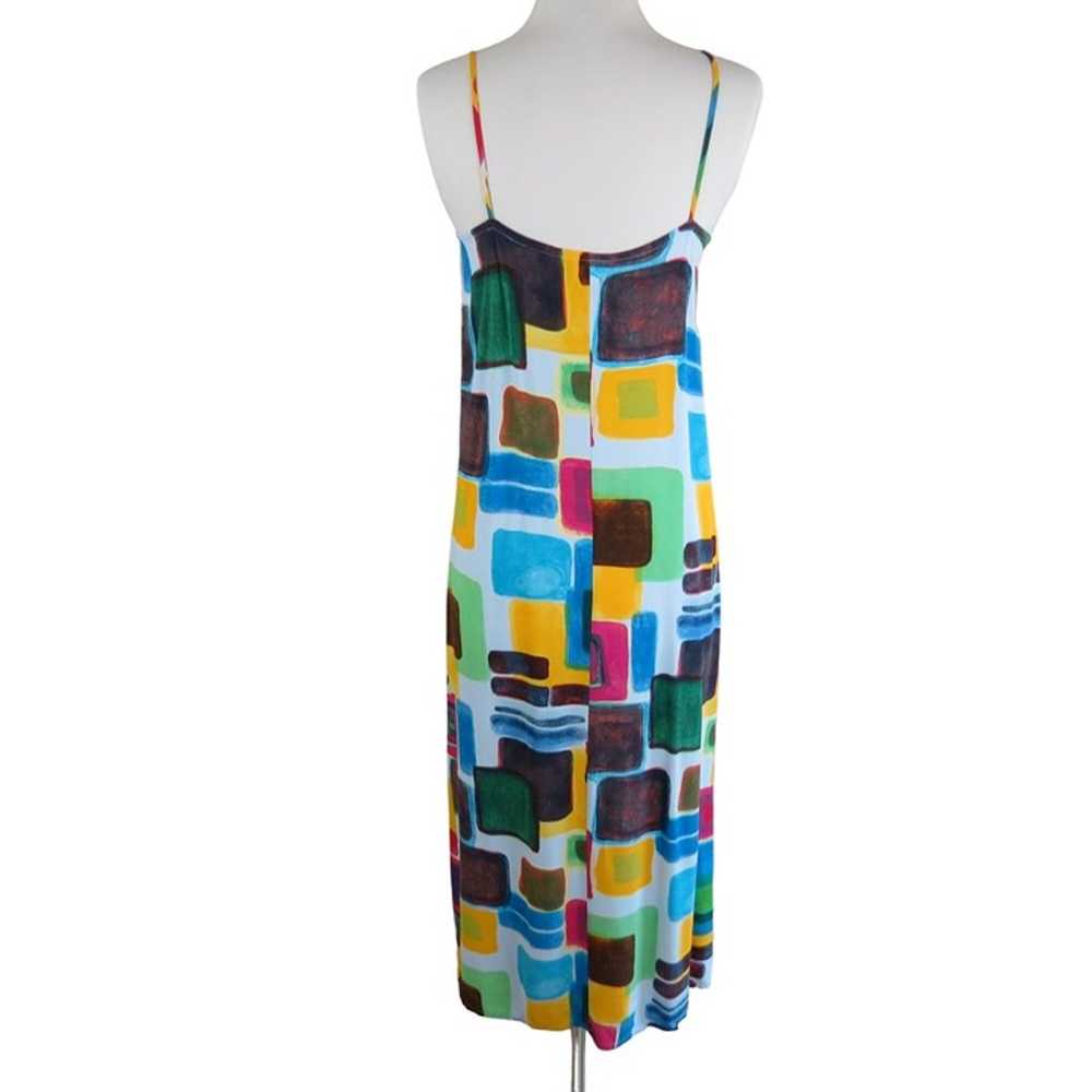 VINTAGE 90s Colorful Geometric Midi Slip Dress by… - image 4