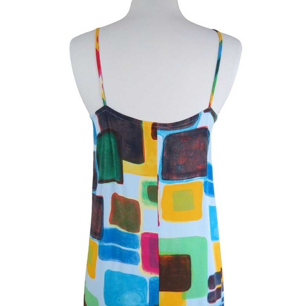 VINTAGE 90s Colorful Geometric Midi Slip Dress by… - image 5