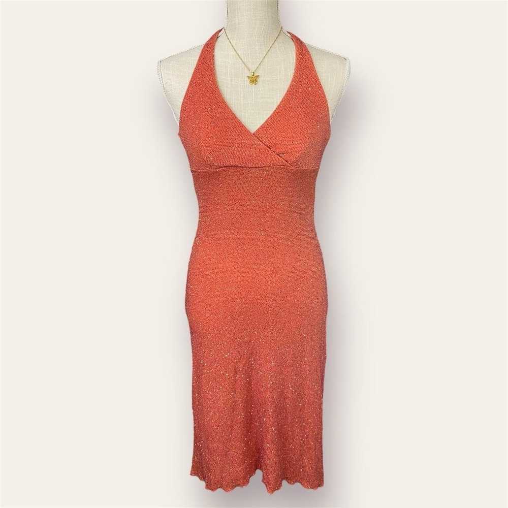 Vintage Early 2000s Halter Midi Dress - image 1