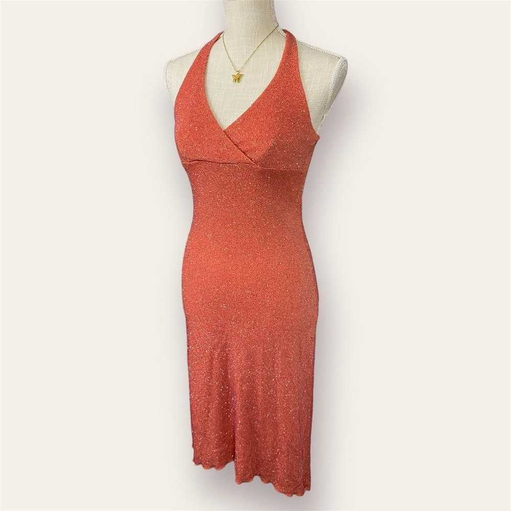 Vintage Early 2000s Halter Midi Dress - image 3