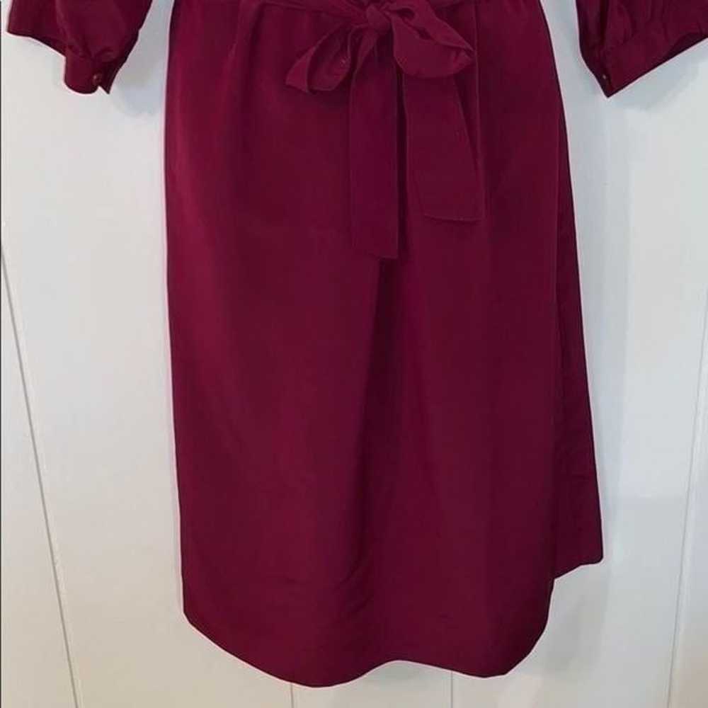 VTG 70s Halston 3 maroon polyester dress - image 3