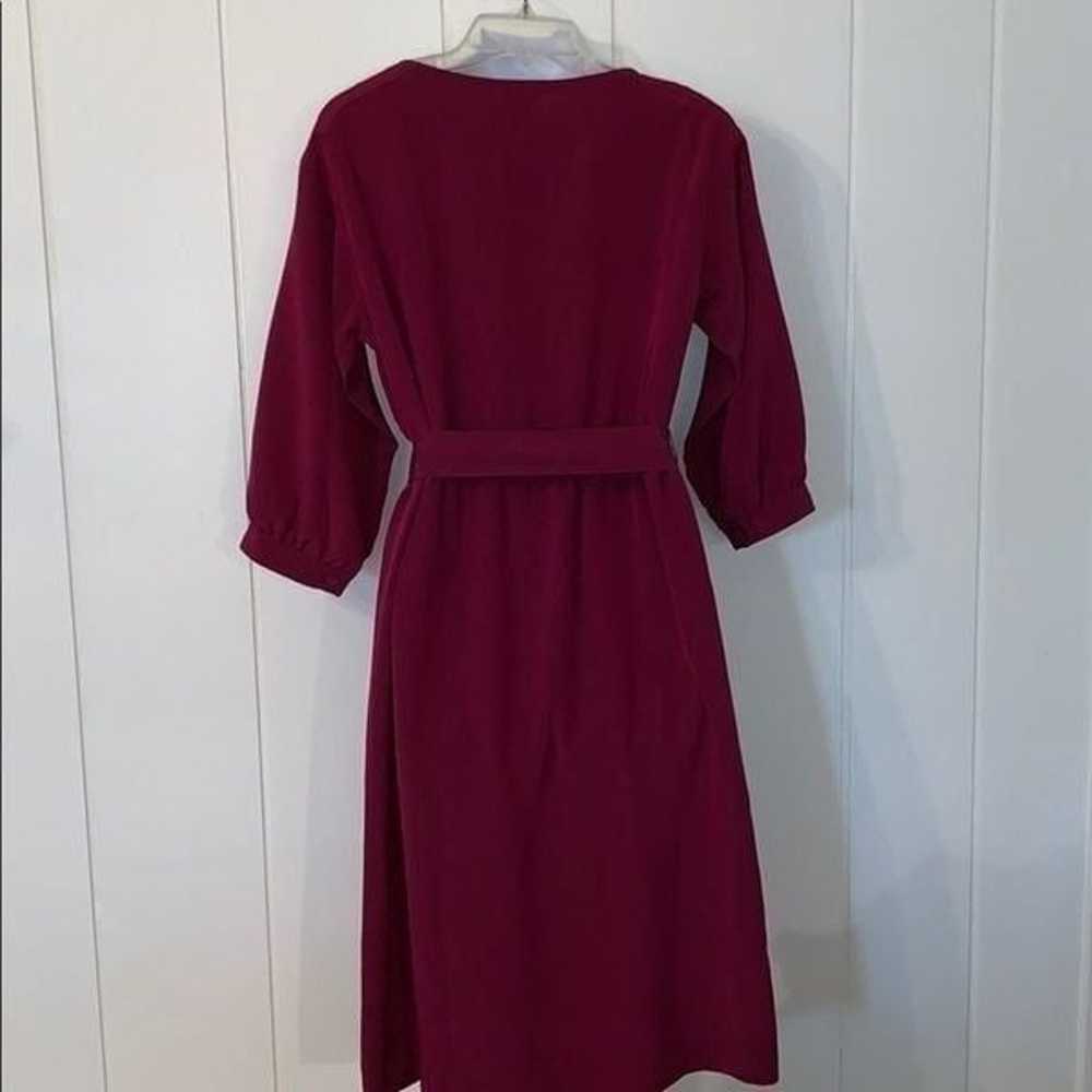 VTG 70s Halston 3 maroon polyester dress - image 5