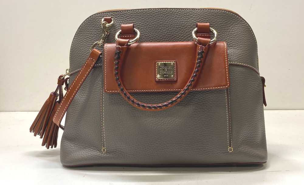 Dooney & Bourke Pebble Leather Aubrey Satchel Grey - image 1