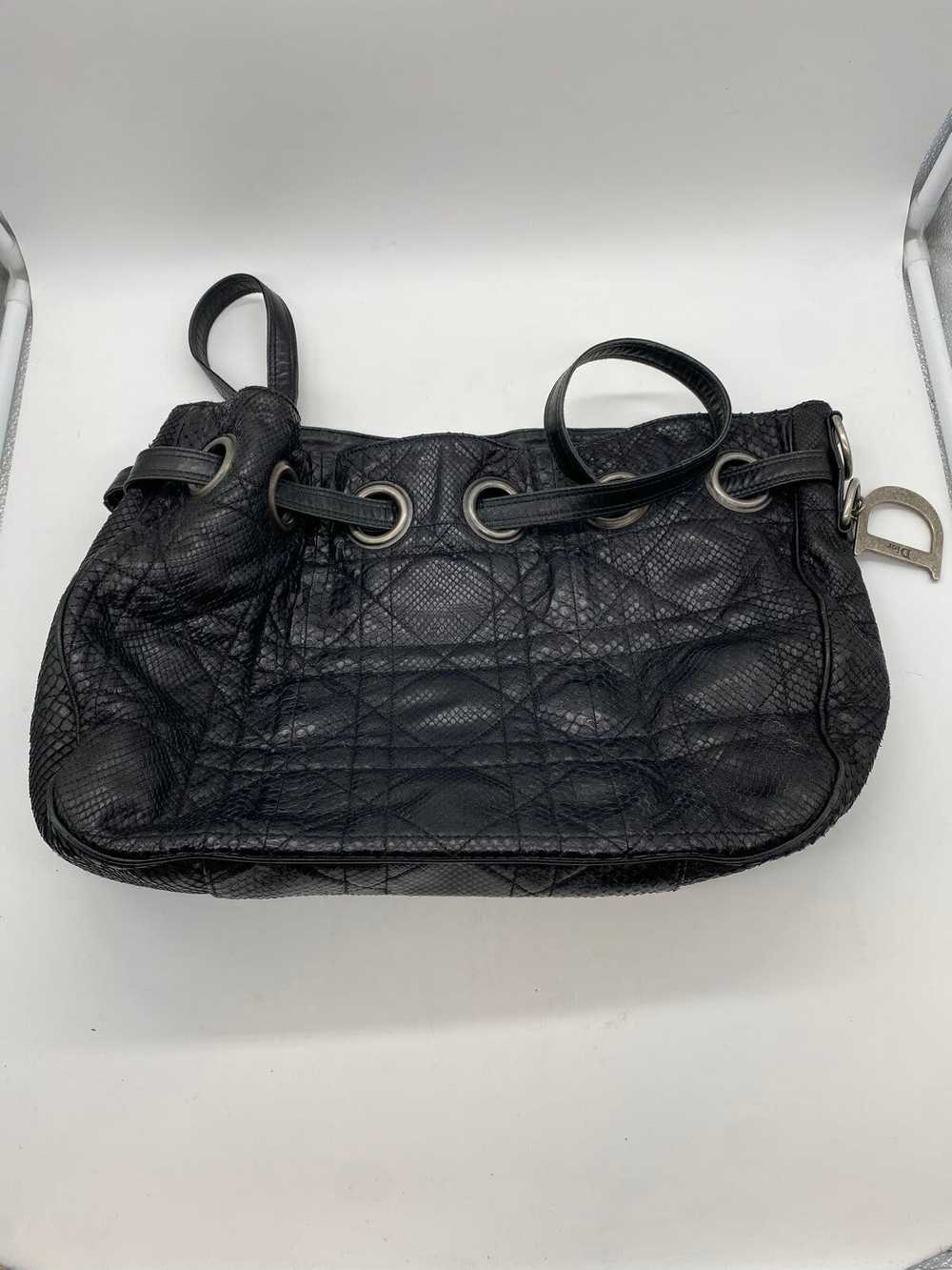 AUTHENTIC Christian Dior Quilted Cannage Black Ph… - image 2