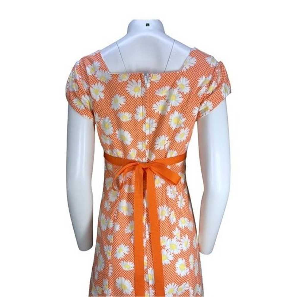 VTG 70’s handmade Orange off White Daisy Printed … - image 8