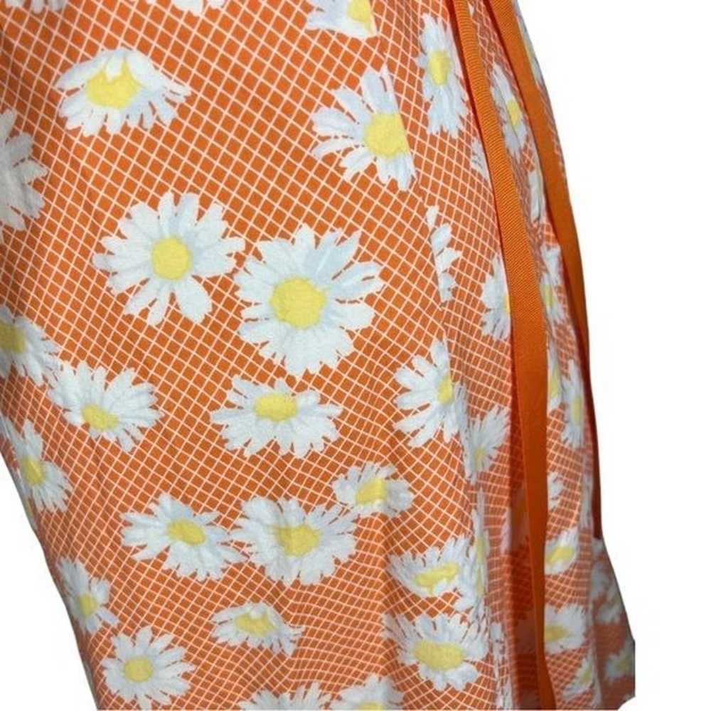 VTG 70’s handmade Orange off White Daisy Printed … - image 9