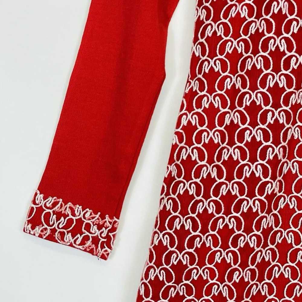 Hamilton Fashion Red Vintage 70s Boho Lace Embroi… - image 3