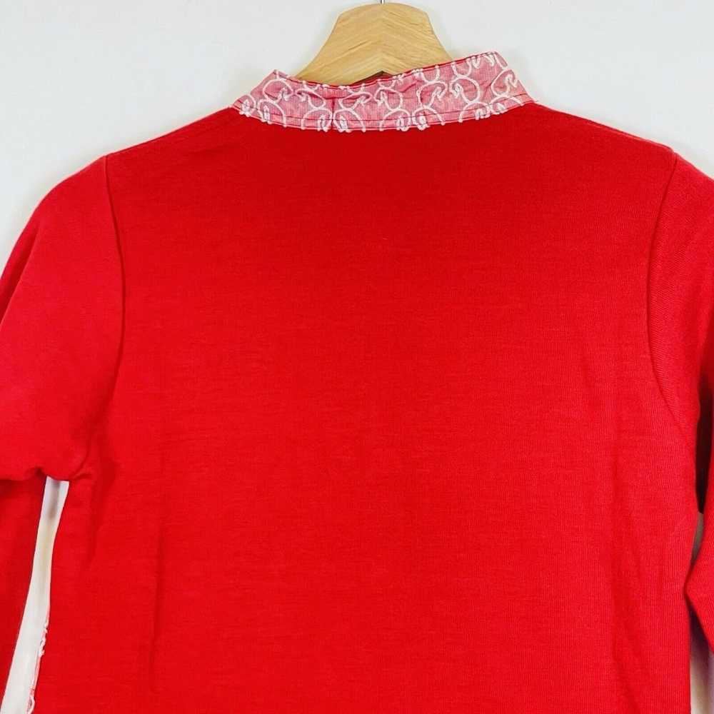 Hamilton Fashion Red Vintage 70s Boho Lace Embroi… - image 7