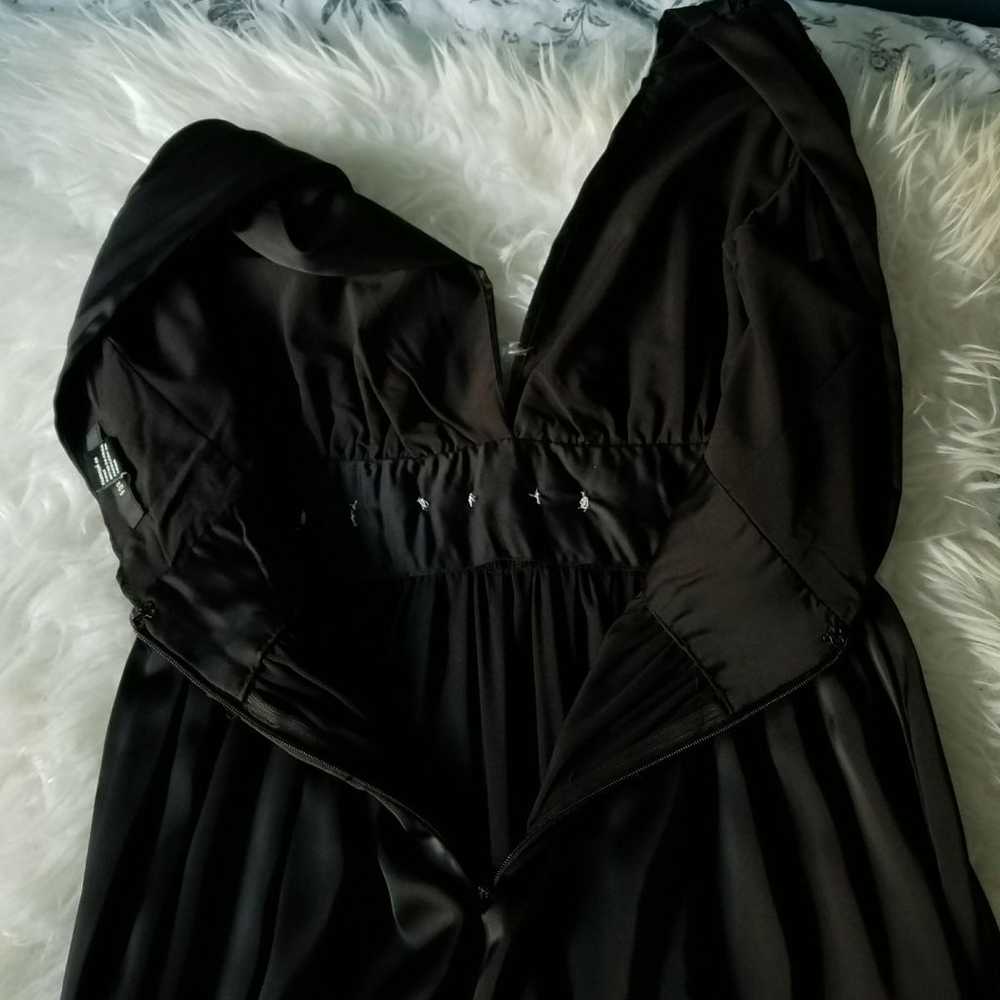 Custom Black Satin Dress - image 3