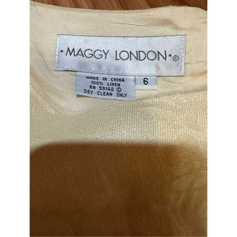 Vintage Maggy London Light Pastel Yellow embroide… - image 4