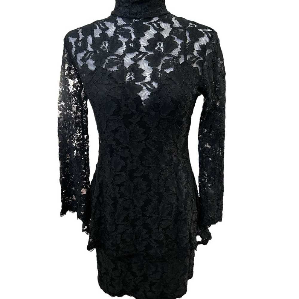 Fredericks of Hollywood 90s Vintage Black Lace Mi… - image 2