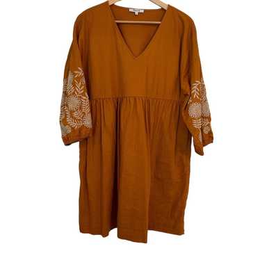 Madewell embroidered sleeve popover dress